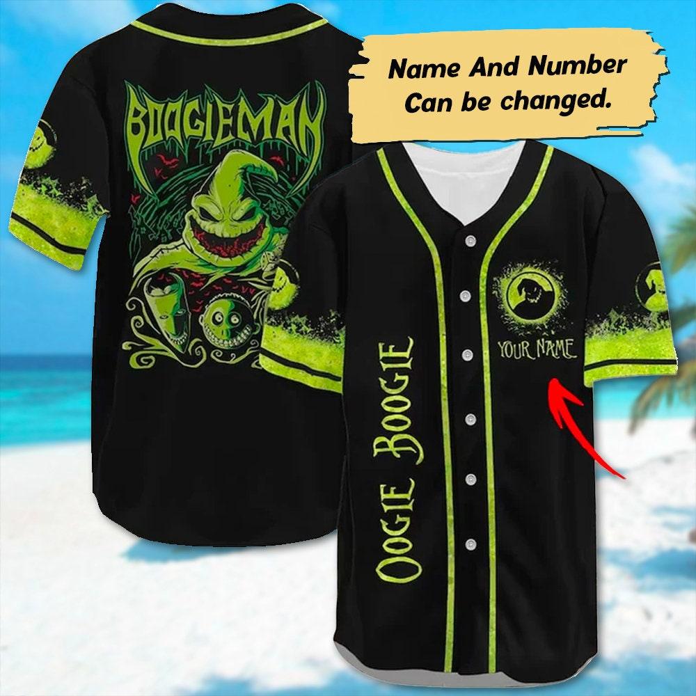 Personalized Oogie Boogie Baseball Jersey, Nightmare Before Christmas Baseball Jersey, Halloween Jersey Shirt, Horror Character Shirt