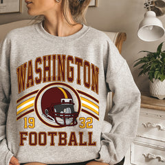 Washington Football Sweatshirt, Football Fan Crewneck, Retro Washington Football Gift for Women, Washington Clothing, Football Sweatshirt