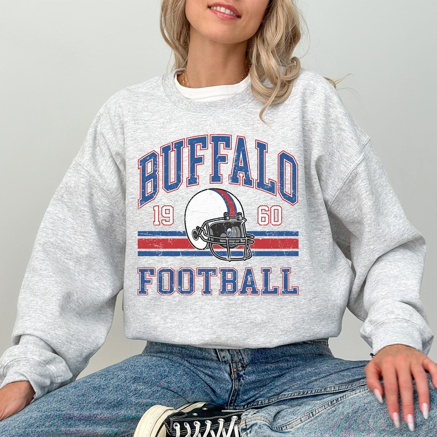 Buffalo Football Sweatshirt For Him, Vintage Buffalo Sweater, Buffalo Football Retro Gift, Buffalo Gift For Her, Buffalo Football Crewneck