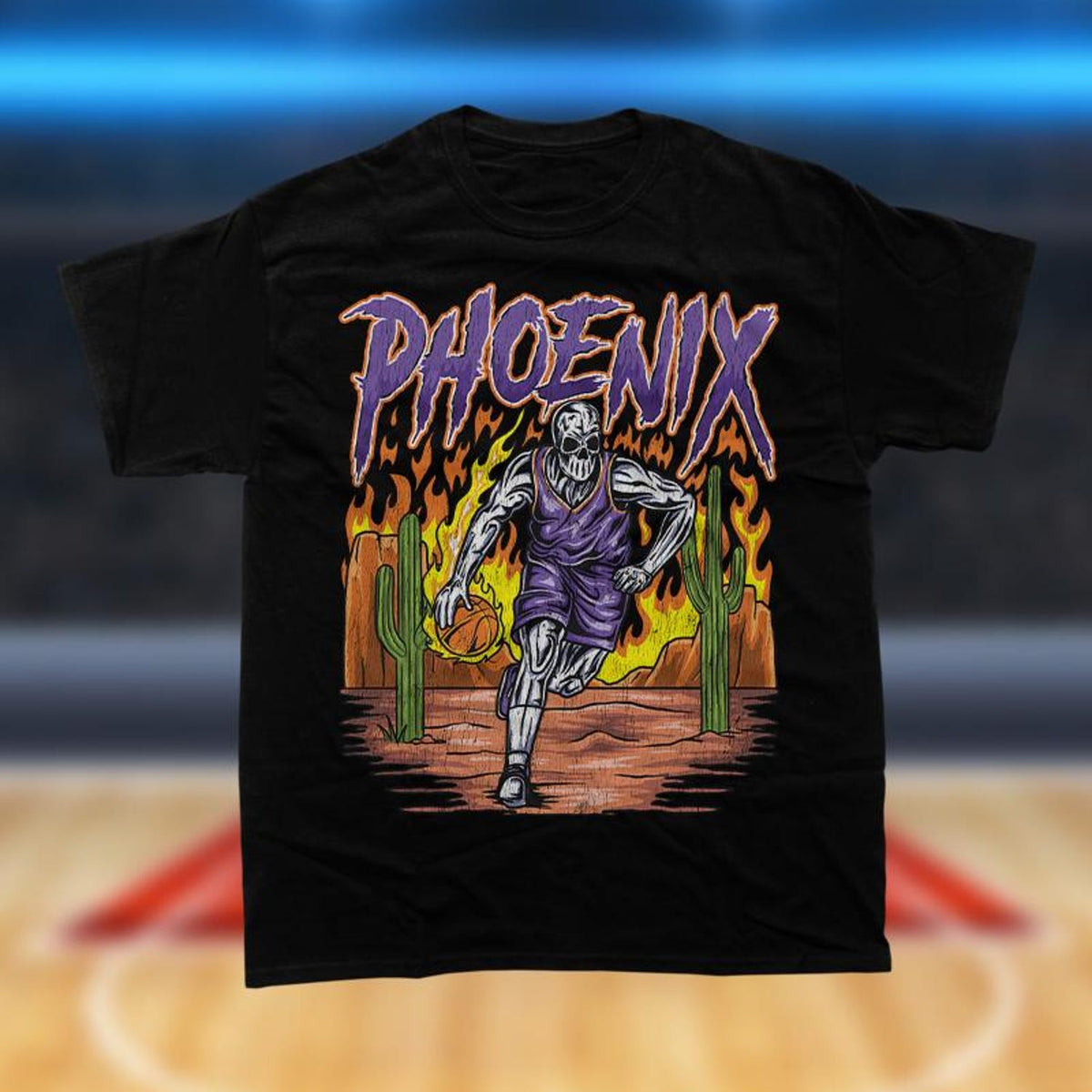 Phoenix Basketball Shirt - Graphic Tees - Skeleton Shirt - Vintage - Suns Shirt - Bootleg - Streetwear - Fan Merch T-shirt