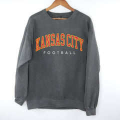 Kansas City Football Women's Crewneck, Kansas City Football Men's Gift, Retro Kansas City Sweater, Kansas City Vintage Football Sweatshirt