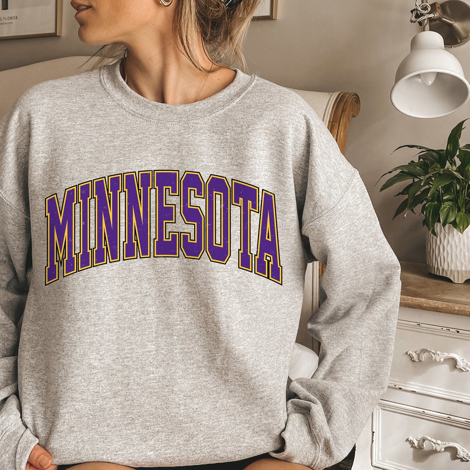 Women's Minnesota Football Crewneck, Minnesota Retro Football Sweatshirt for Women, Minnesota Football Clothing, Minnesota Football Sweater