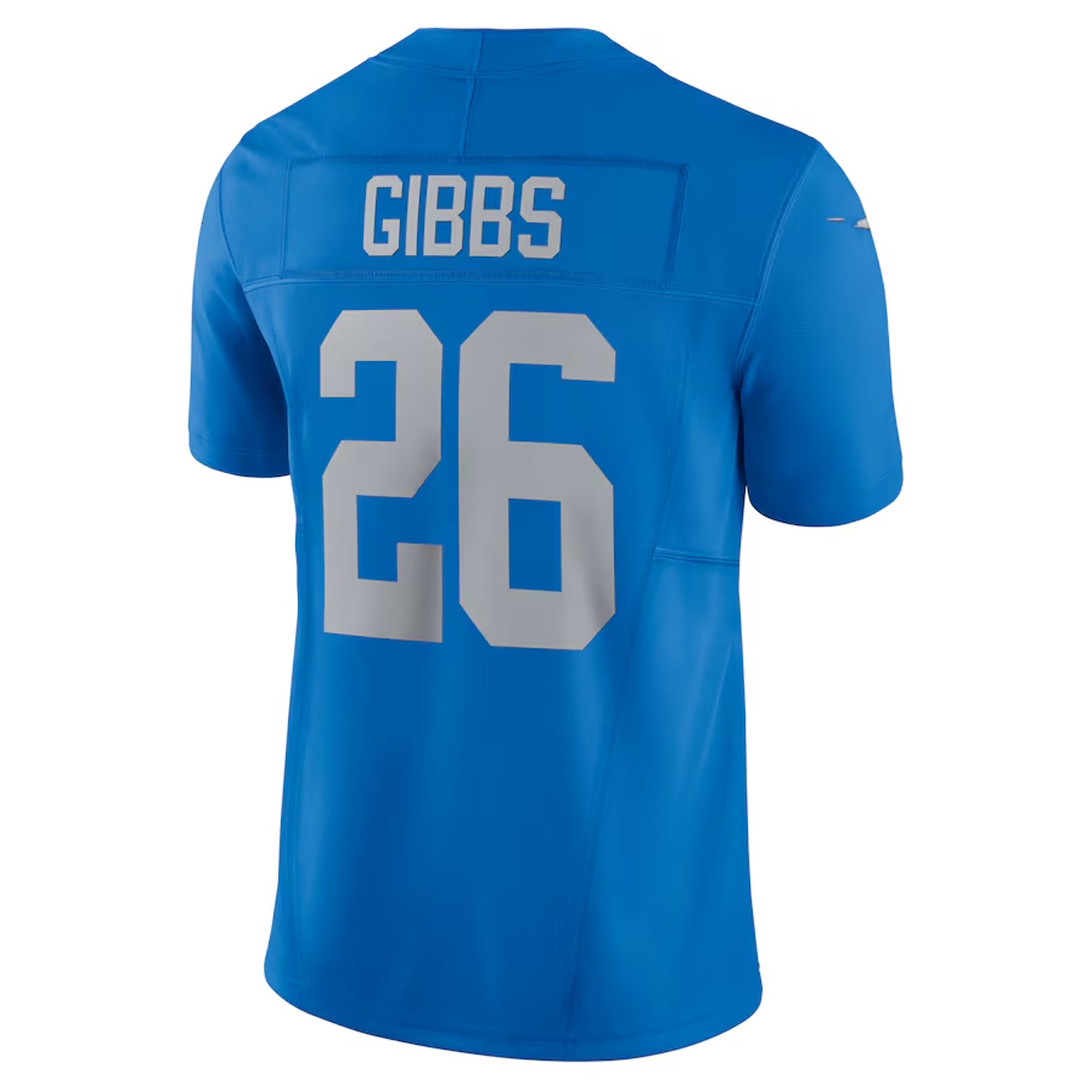 A blue football jersey with the name 'GIBBS' and the number '26' printed on it.