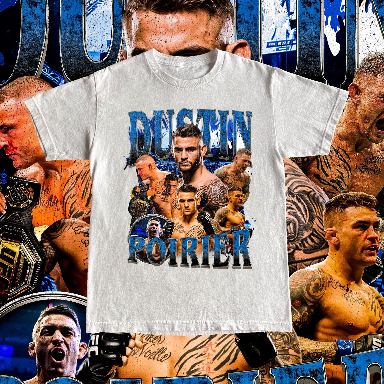 Dustin Poirier T Shirt High Quality Print  - UFC Fan DP The Diamond Fighter Custom Vintage Design