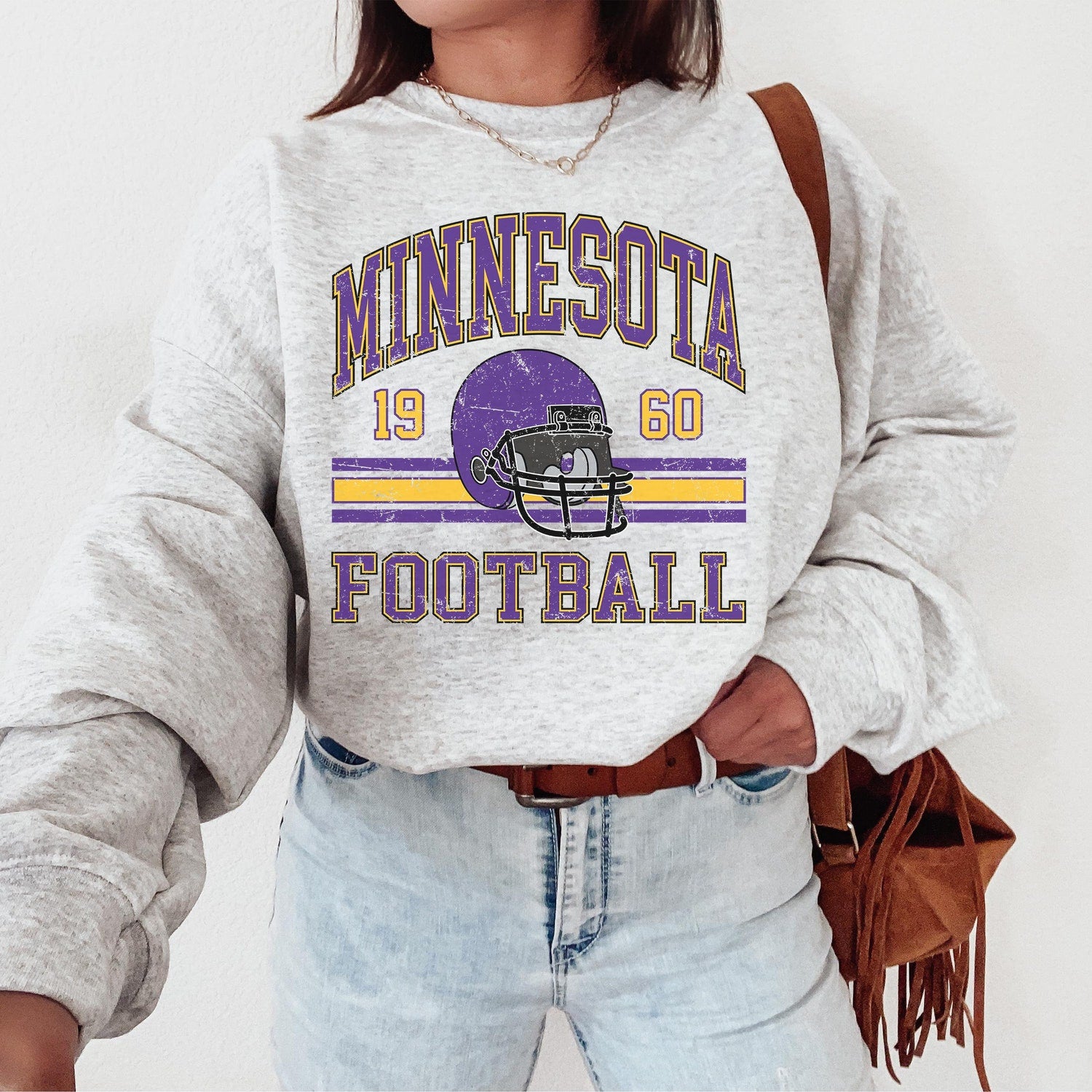 Vintage Minnesota Sweatshirt For Him, Minnesota Football Gift For Women, Retro Minnesota Football Sweater, Minnesota Football Crewneck