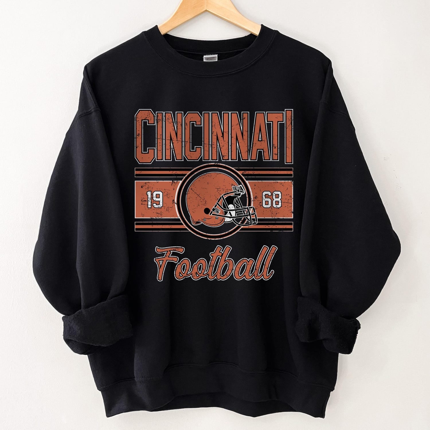 Retro Cincinnati Football Sweater, Cincinnati Football Vintage Crewneck, Cincinnati Men's Sweatshirt, Cincinnati Football Gift For Her