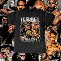 Israel Adesanya T Shirt High Quality Print - UFC Fan The Last Style Bender Custom Vintage Design