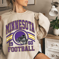 Minnesota Football Sweatshirt, Football Fan Crewneck, Retro Minnesota Football Gift for Women, Minnesota Clothing, Football Sweatshirt