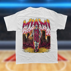 Miami Basketball, Heat Basketball, Graphic Tees, Skeleton Shirt, Merch Tee, Gift Shirt, Bootleg Shirt, Vintage Shirt, NBA