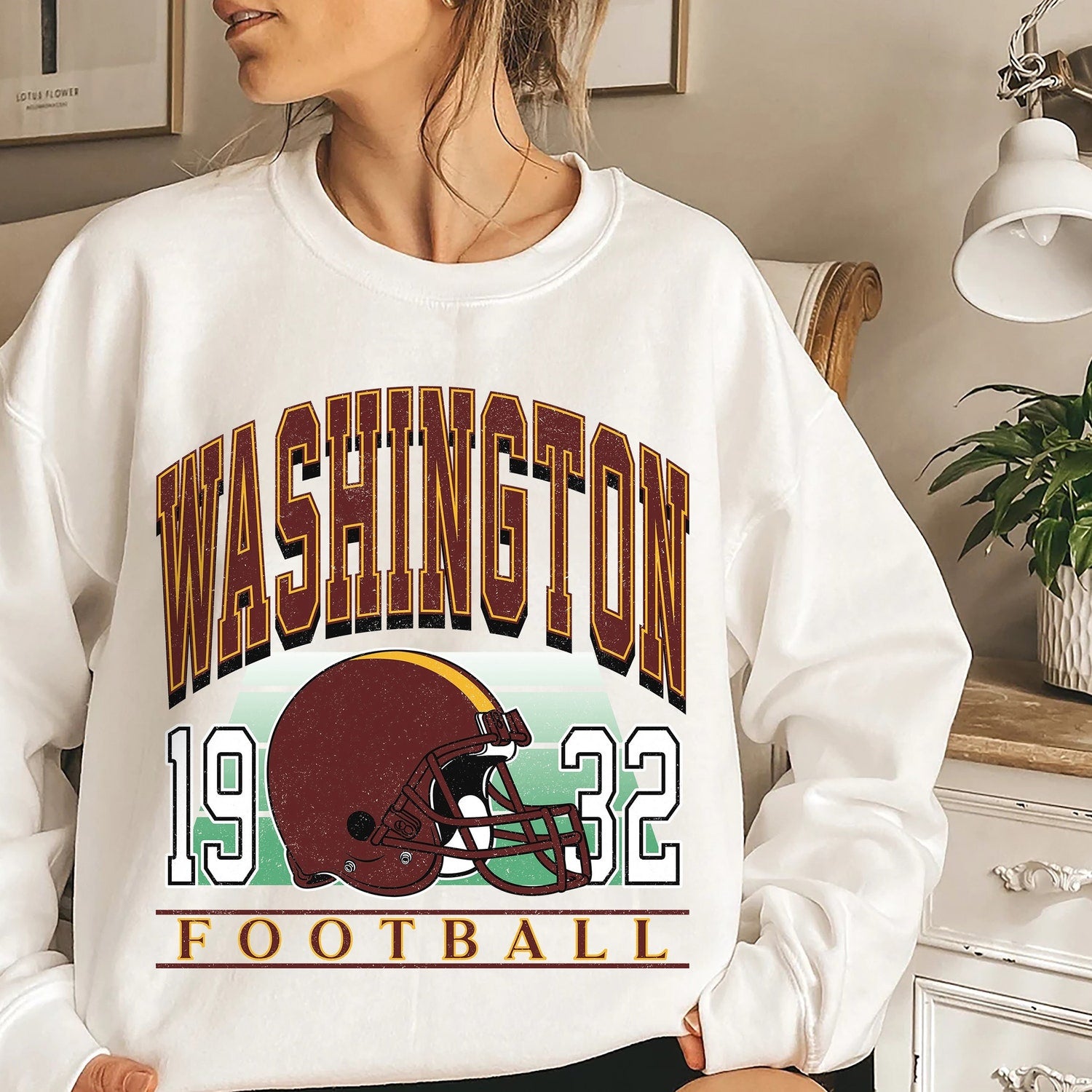 Classic Washington Football Sweatshirt, Washington Football Sweatshirt, Washington Vintage Football Crewneck, Washington Gift for Women