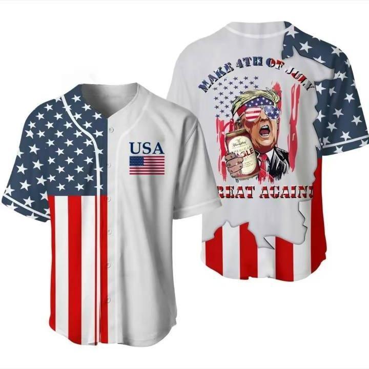 Funny Light Beer Trump MAGA 2024 Coors Banquet Busch Michelob Ultra Logo American Flag Trump Make 4th of July Great Again Baseball Jersey, Freedom USA Hot Summer Jersey for Women and Men Liquid Beer Lover Gift Fast Shipping Sport Casual Drinking Shirt V2 - Shirt King