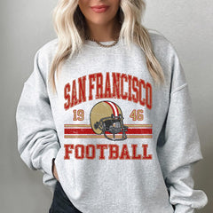 San Francisco Retro Football Sweatshirt, San Francisco Football Crewneck, San Francisco Football Men's Gift, San Francisco Vintage Sweater
