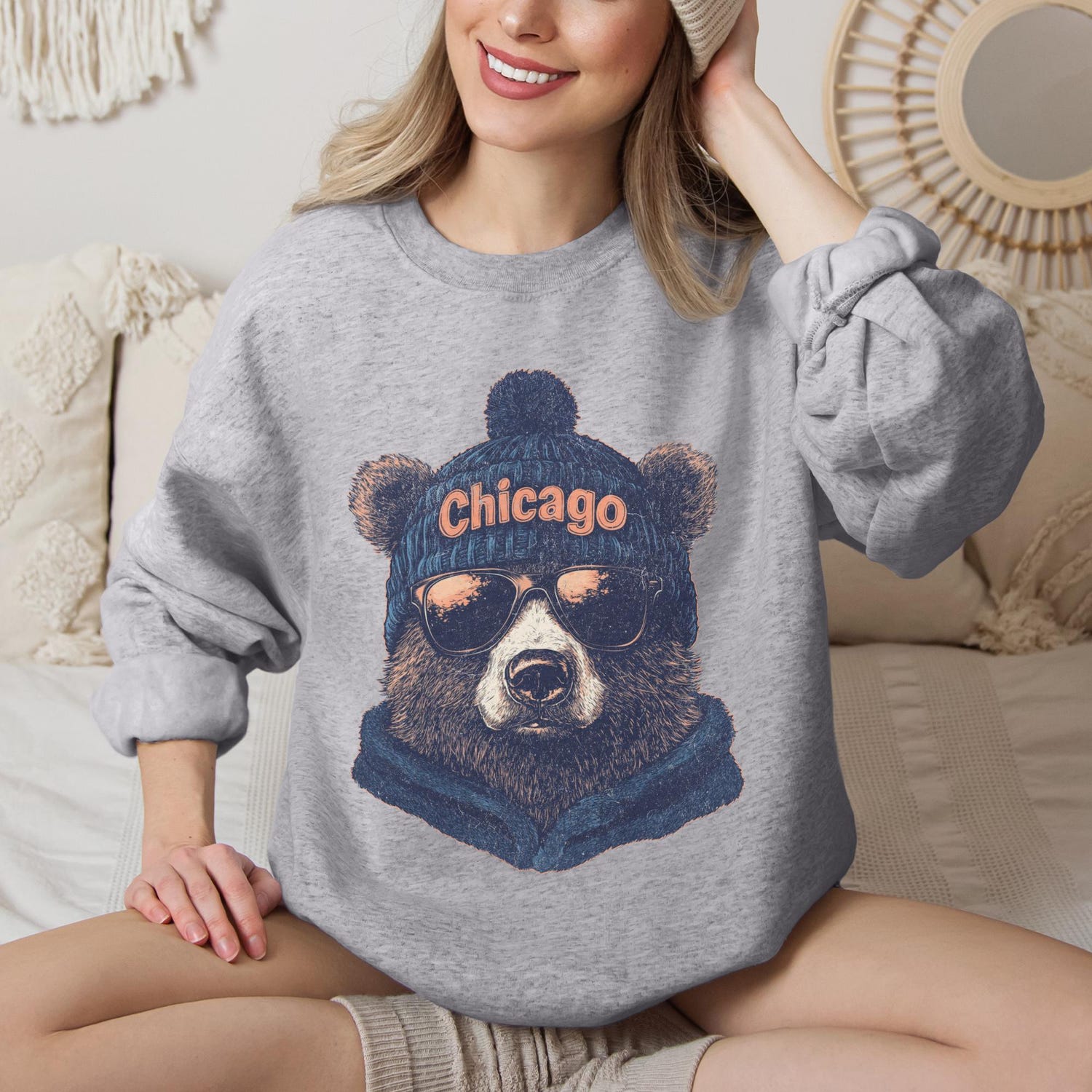 Vintage Chicago Football Sweatshirt, Trendy Fan Gifts, Game Day Apparel, Team Crewneck, Chicago Bears Fan Gear