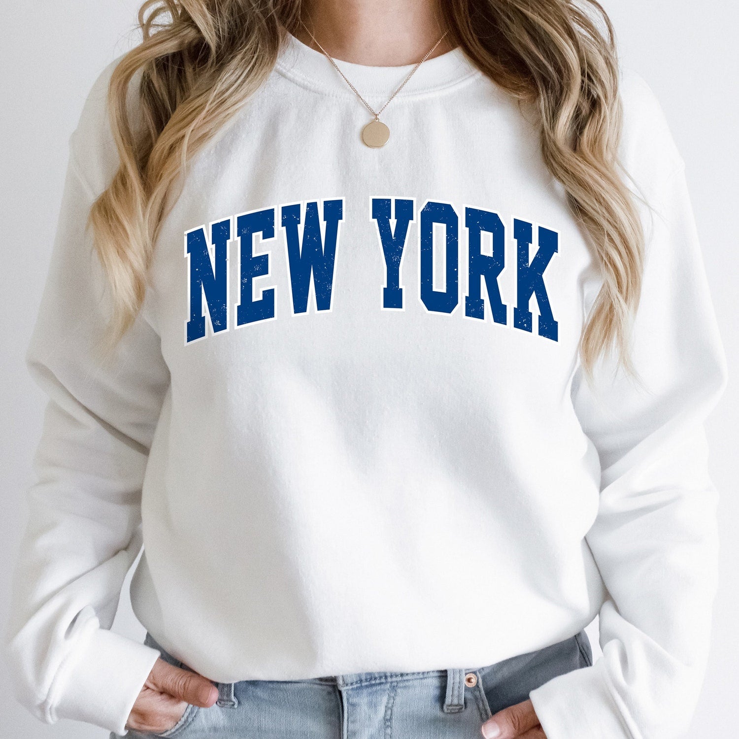 Women's New York Football Crewneck, New York Retro Football Sweatshirt for Women, New York Football Gift, New York Football Sweater