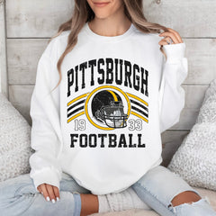 Pittsburgh Sweatshirt For Him, Vintage Pittsburgh Football Gift, Retro Pittsburgh Football Sweater, Pittsburgh Football Crewneck For Women