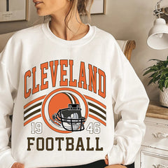 Cleveland Football Sweatshirt, Football Fan Crewneck, Retro Cleveland Football Gift for Women, Cleveland Clothing, Football Sweatshirt