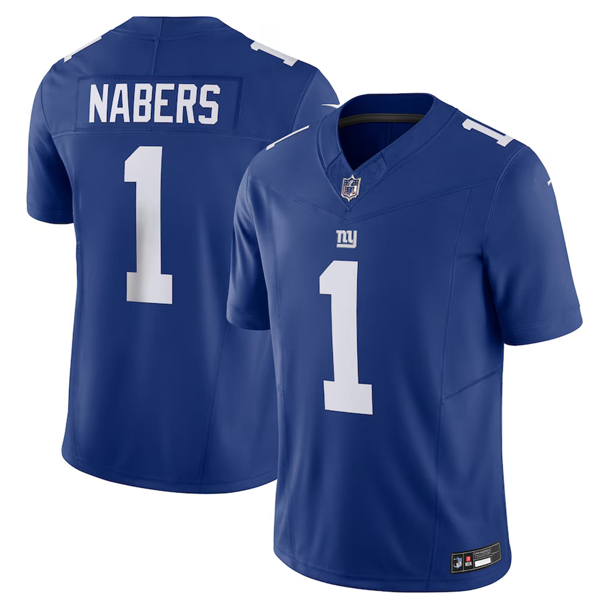 New York Giants Malik Nabers #1 Blue NFL Football Game Jersey Shirt