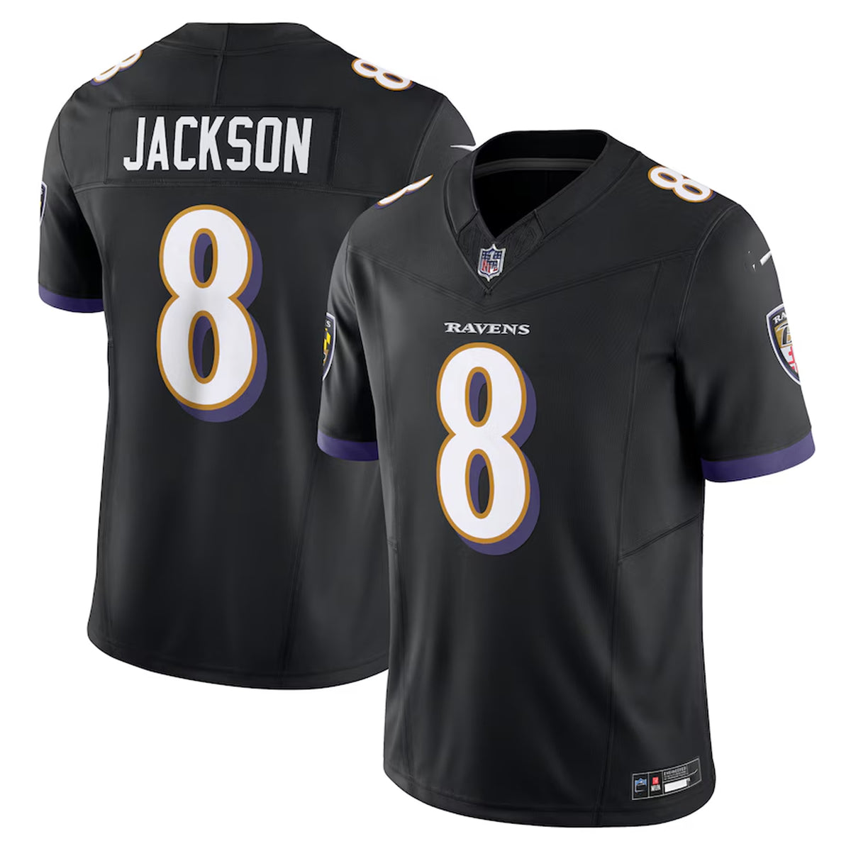 Baltimore Ravens Lamar Jackson #8 Black Football Fan Jersey – Men’s