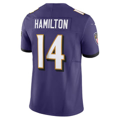 Baltimore Ravens Purple #14 Hamilton Men’s Football Jersey Game Day