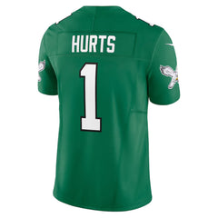 Philadelphia Eagles #1 Hurts Kelly Green Classic Football Jersey