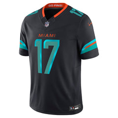 Miami Dolphins Black #17 Waddle Men’s Football Jersey Game Day Fan
