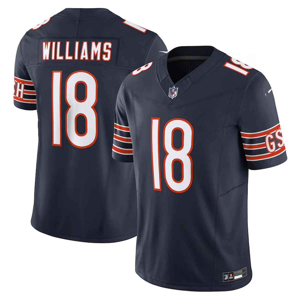 Chicago Bears Caleb Williams #18 Navy NFL Football Game Jersey Shirt