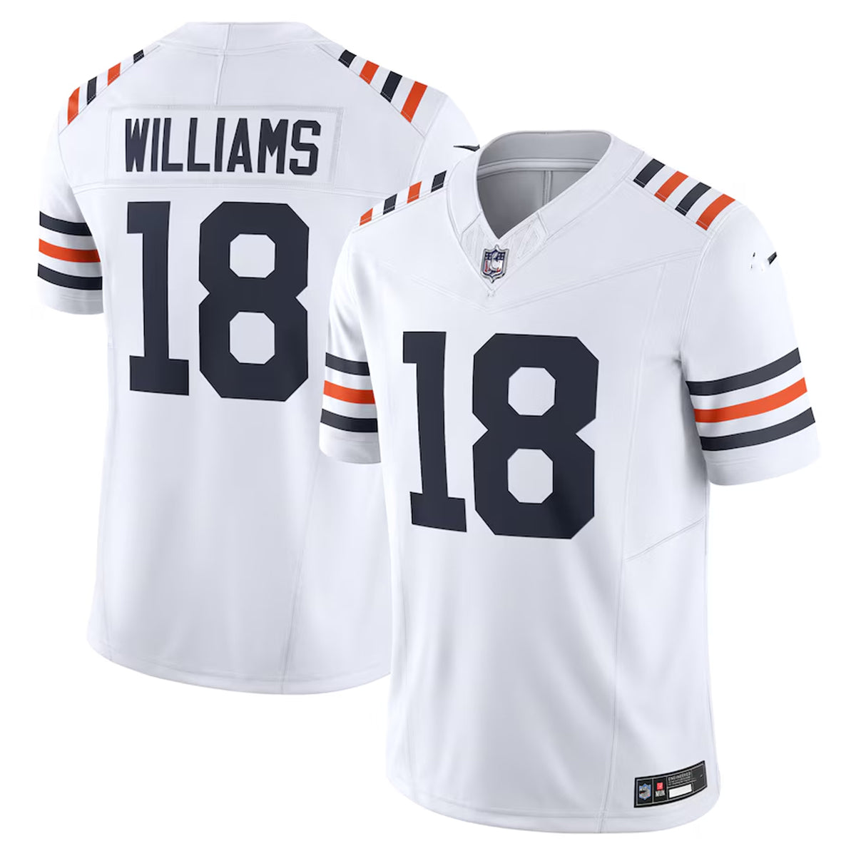 Chicago Bears Caleb Williams #18 White NFL Football Game Jersey Top