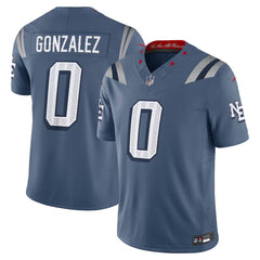 New England Patriots Christian Gonzalez #0 Alternate Blue NFL Jersey