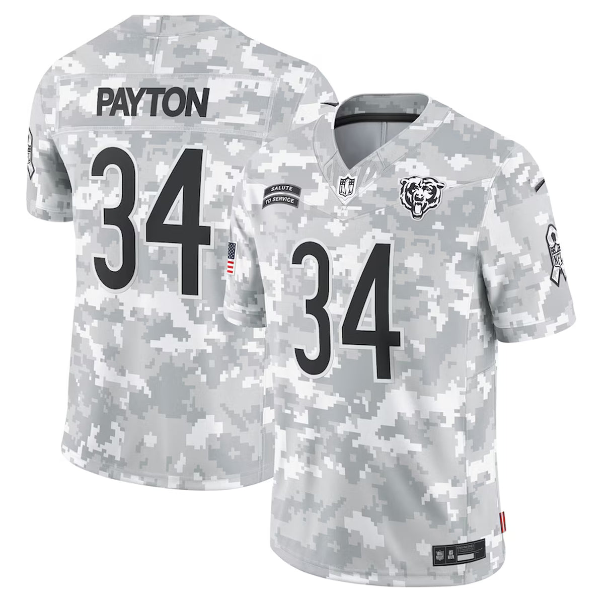 Chicago Bears Walter Payton #34 Camo Salute To Service NFL Jersey