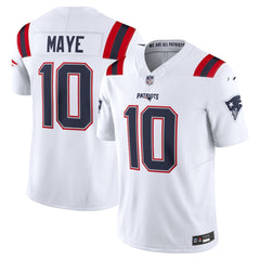 New England Patriots Drake Maye #10 White NFL Football Jersey Shirt