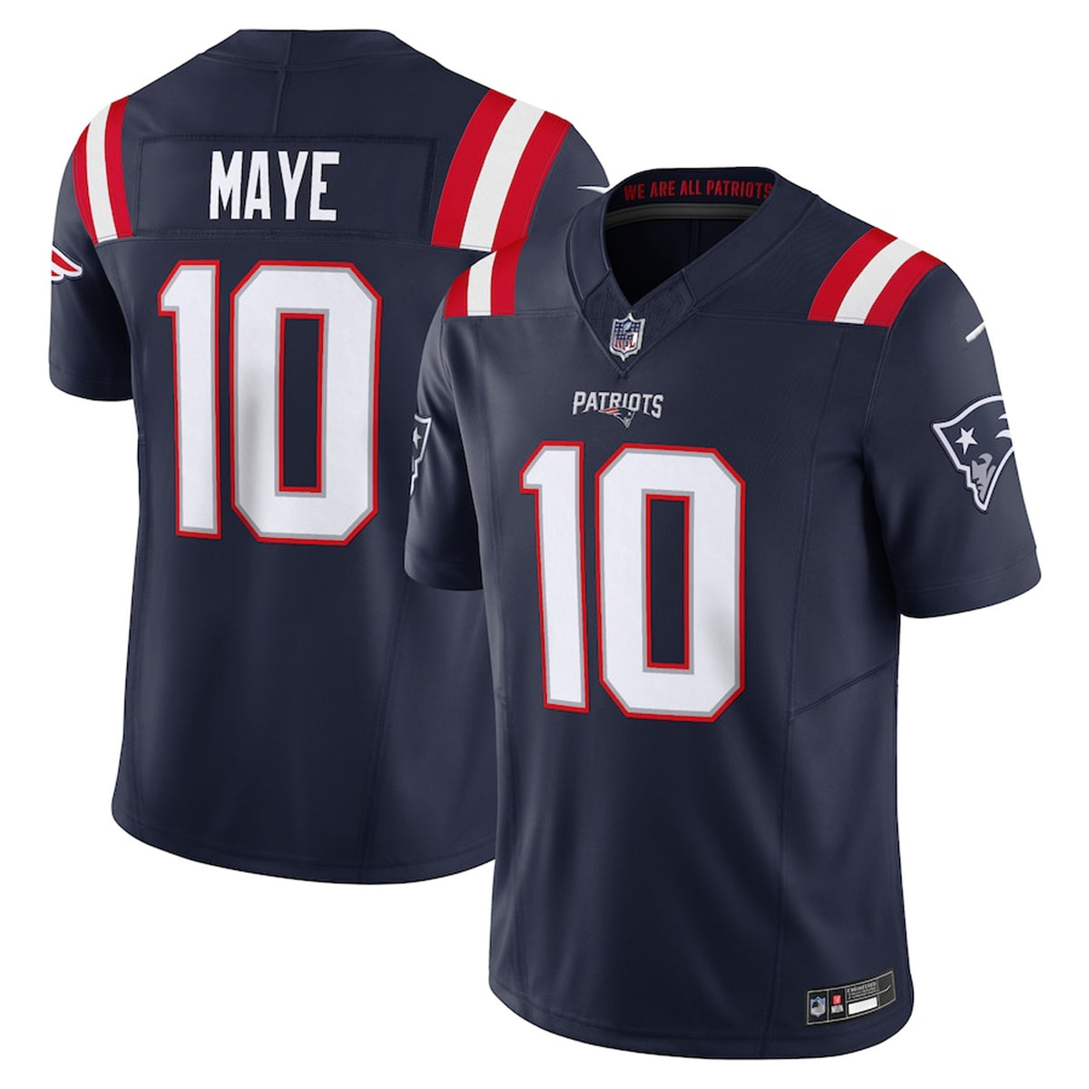 New England Patriots Drake Maye #10 Alternate Blue NFL Jersey Top