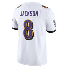 Baltimore Ravens #8 Jackson Black & White Football Jersey – 2025 Fan Gear