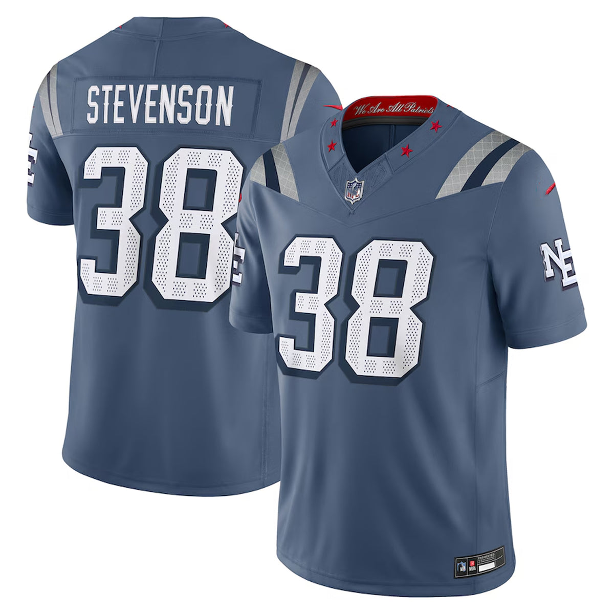 New England Patriots Rhamondre Stevenson #38 Blue NFL Football Jersey