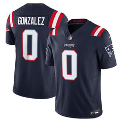 New England Patriots Christian Gonzalez #0 Navy NFL Football Jersey