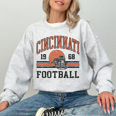 Vintage Cincinnati Sweatshirt For Him, Cincinnati Football Gift For Women, Retro Cincinnati Football Sweater, Cincinnati Football Crewneck