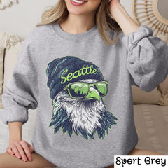 Seattle Football Crewneck Sweatshirt, Vintage Sports Fan Apparel, Trendy Game Day Gift, Unisex Seattle Sweatshirt, Seattle Football Fan
