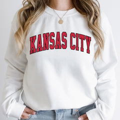 Women's Kansas City Football Crewneck, Kansas City Retro Football Sweatshirt, Kansas City Football Clothing, Kansas City Football Sweater