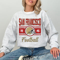 Vintage San Francisco Sweatshirt For Him, San Francisco Football Gift, Retro San Francisco Football Sweater, San Francisco Crewneck for Her