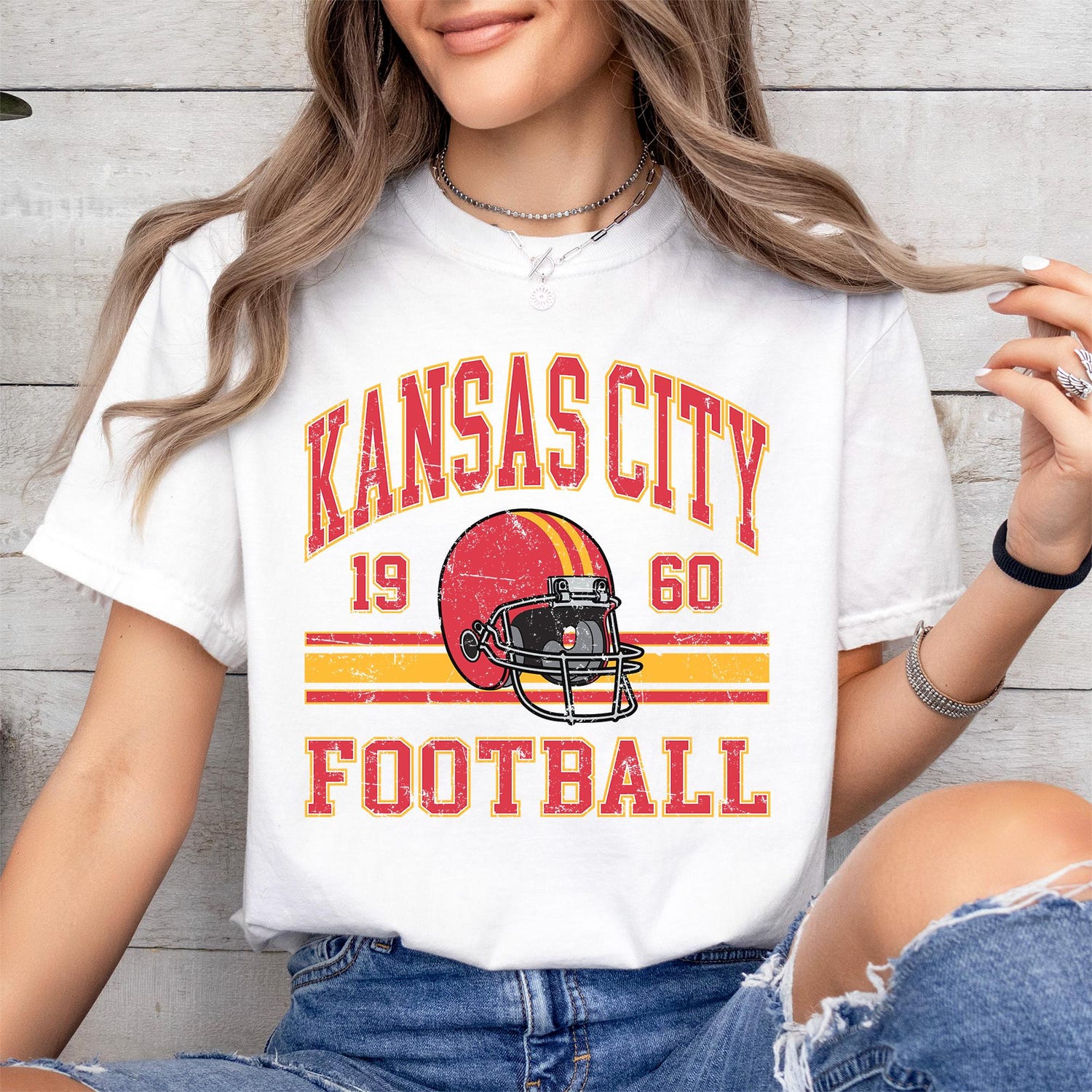 Kansas City Football Gift For Her, Kansas City Retro Football Shirt, Vintage Kansas City Football Tee, Kansas City Football Men's T-Shirt