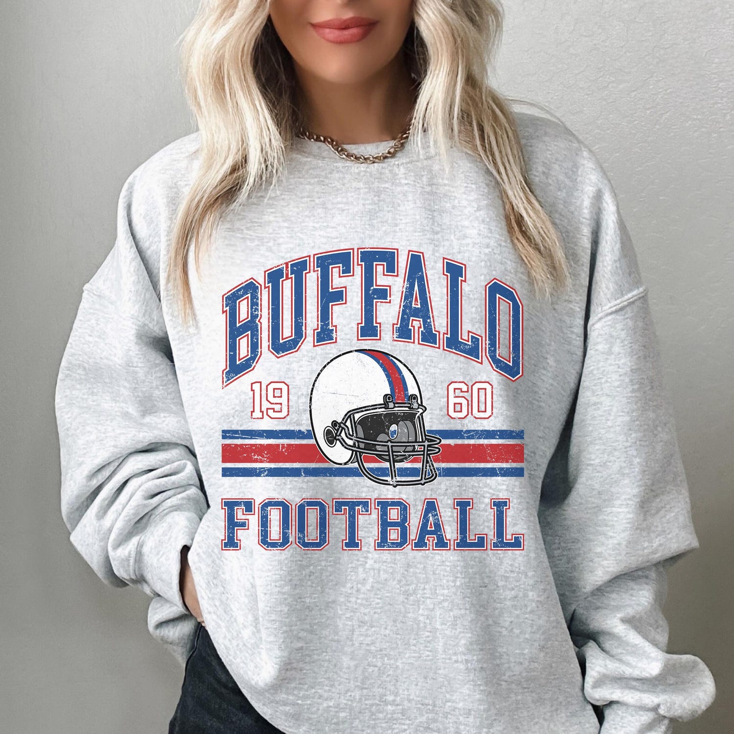 Buffalo Football Sweatshirt For Him, Vintage Buffalo Sweater, Buffalo Football Retro Gift, Buffalo Gift For Her, Buffalo Football Crewneck