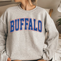 Women's Buffalo Football Crewneck, Buffalo Retro Football Sweatshirt for Women, Buffalo Football Gift, Buffalo Football Sweater