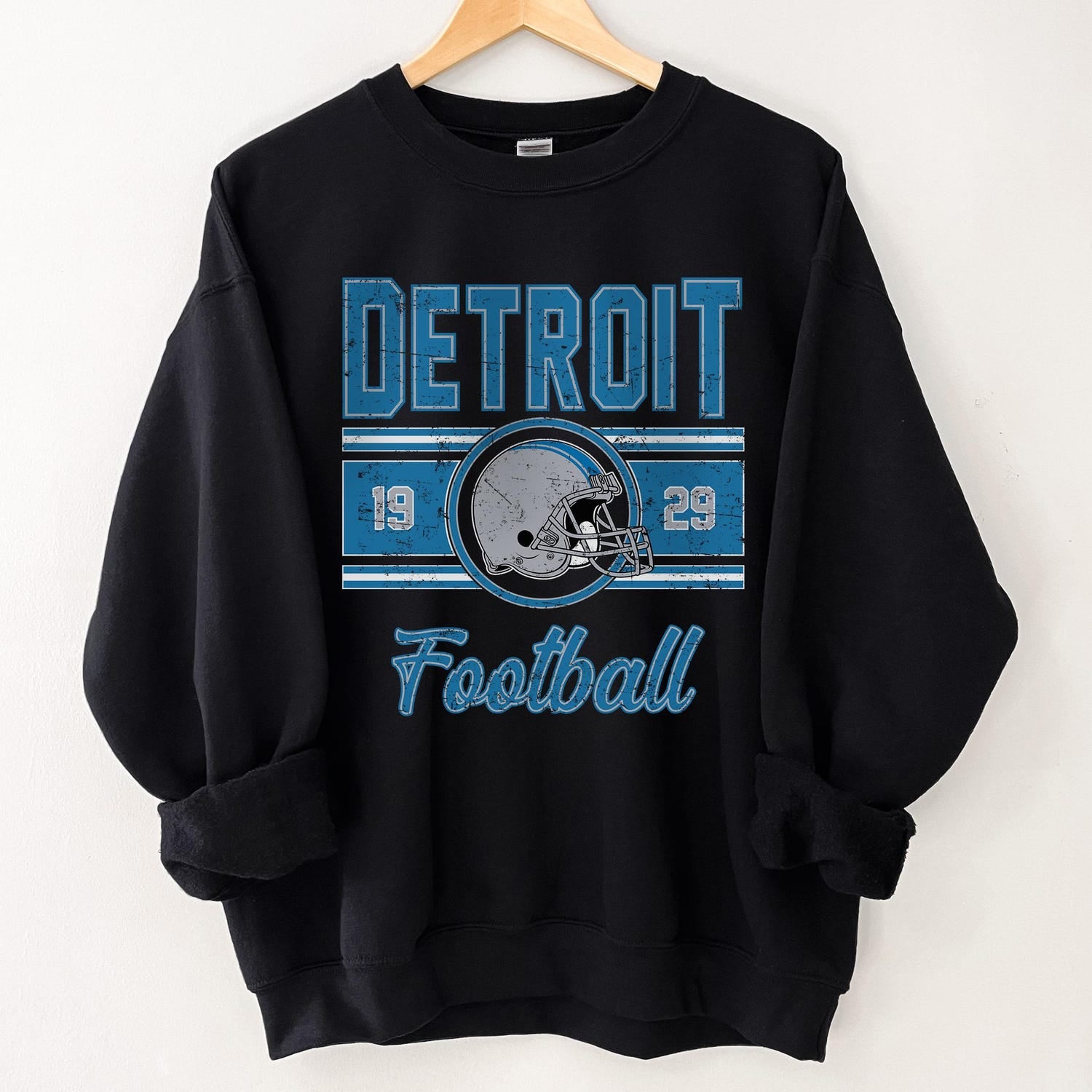 Detroit Football Women's Gift, Detroit Football Retro Sweater, Vintage Detroit Sweatshirt For Women, Detroit Football Crewneck For Her