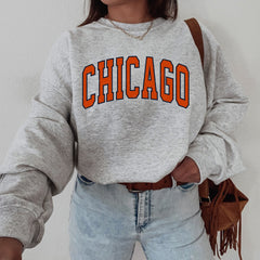 Women's Chicago Football Crewneck, Chicago Retro Football Sweatshirt for Women, Chicago Football Gift, Chicago Football Sweater
