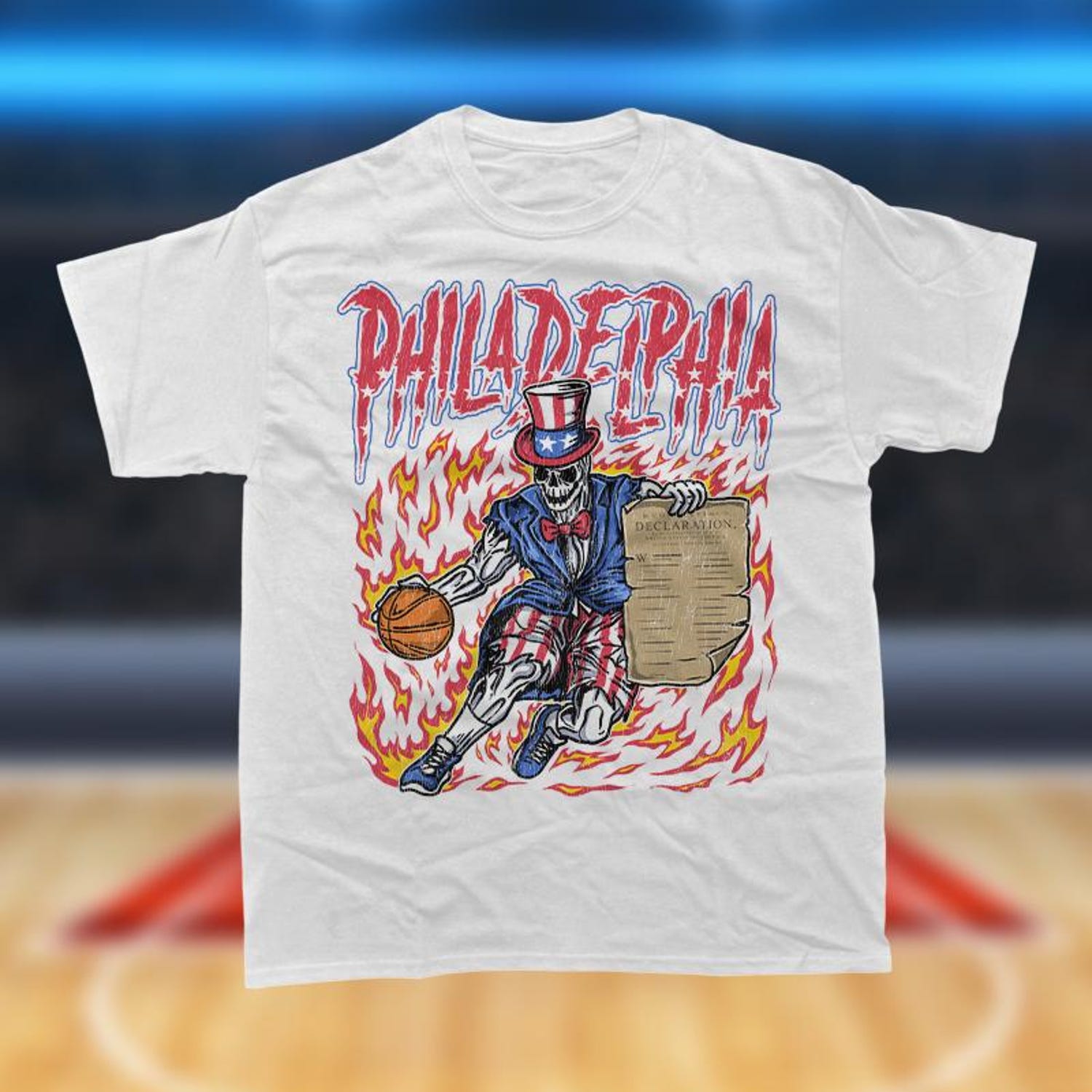 Philadelphia Basketball, 76ers, Graphic Tees, Skeleton Shirt, Merch Tee, Gift Shirt, Bootleg Shirt, Vintage Shirt, NBA Shirt