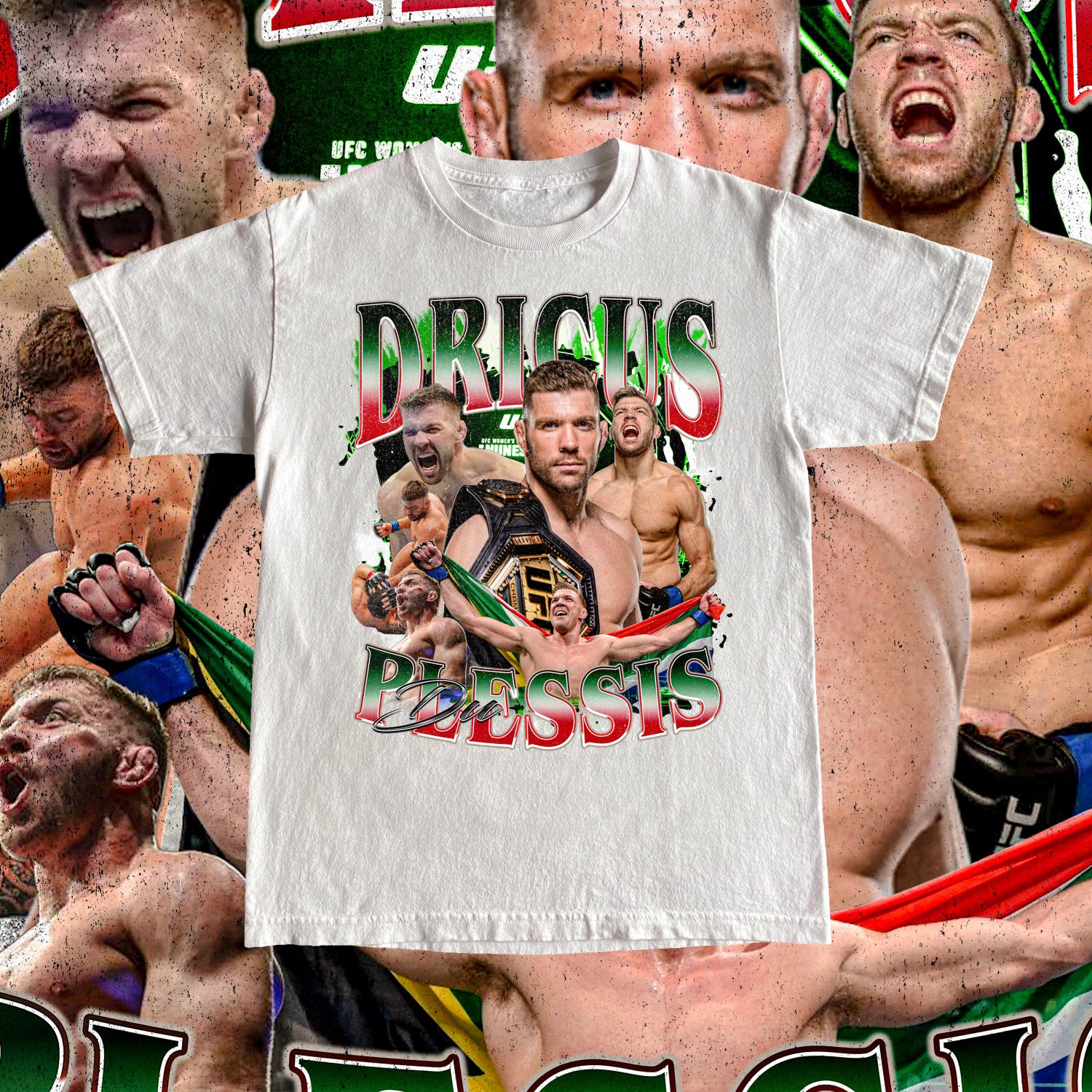 Dricus Du Plessis T Shirt  High Quality Print - UFC Fan DDP Fighter Custom Vintage Design