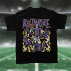 Baltimore Football Shirt, Baltimore Ravens, Lamar Jackson, Skeleton Shirt, Merch Tee, Gift Shirt, Bootleg Shirt, Ravens, Vintage Shirt, NFL