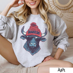 Vintage Houston Football Sweatshirt, Trendy Fan Gifts, Game Day Crewneck, Retro Texans Apparel, Team Wear, Trendy Gift, Football Fan