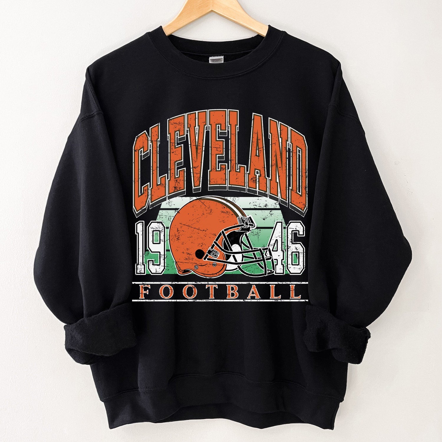 Cleveland Football Men's Crewneck, Cleveland Football Vintage Sweater, Cleveland Football Gift For Her, Retro Cleveland Football Sweatshirt