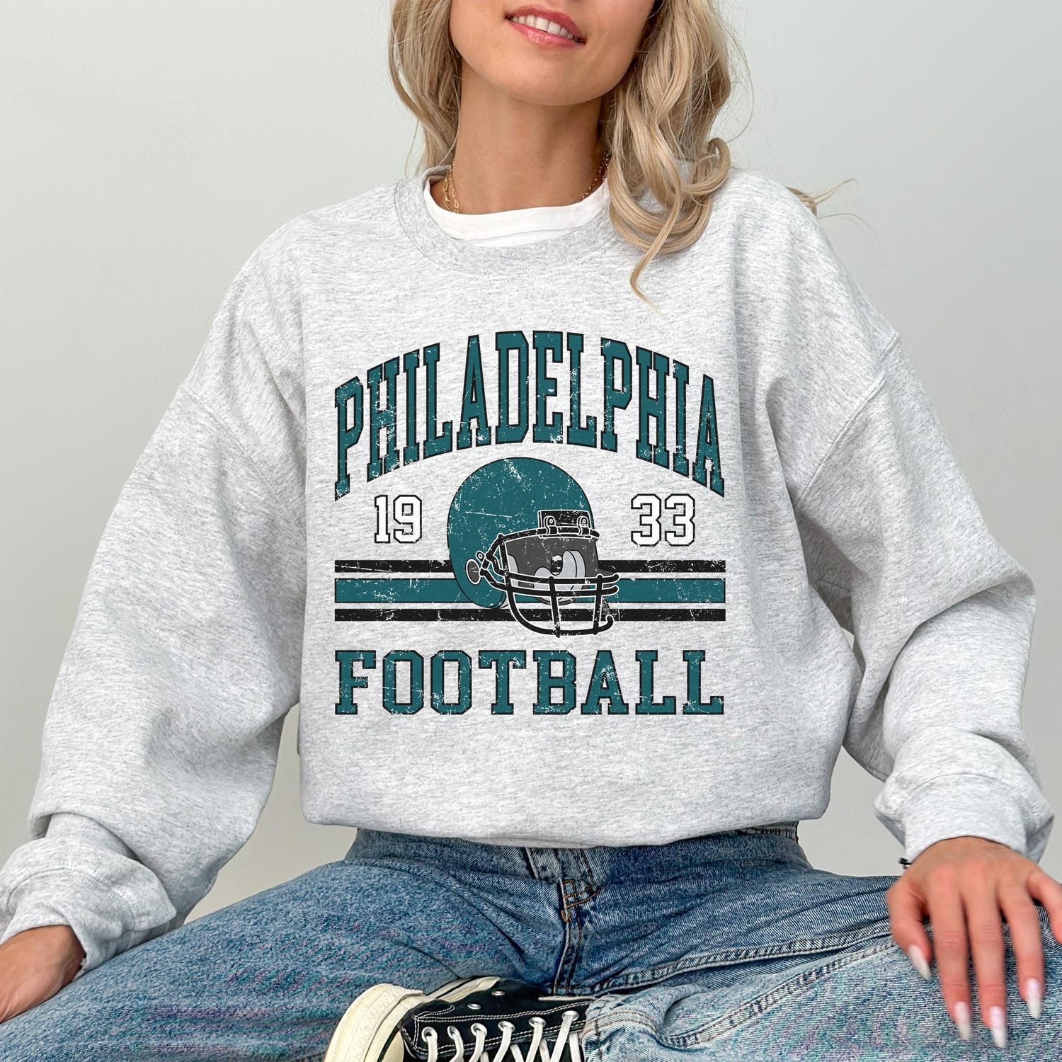 Philadelphia Retro Football Sweatshirt, Philadelphia Football Crewneck, Philadelphia Football Men's Gift, Philadelphia Vintage Sweater
