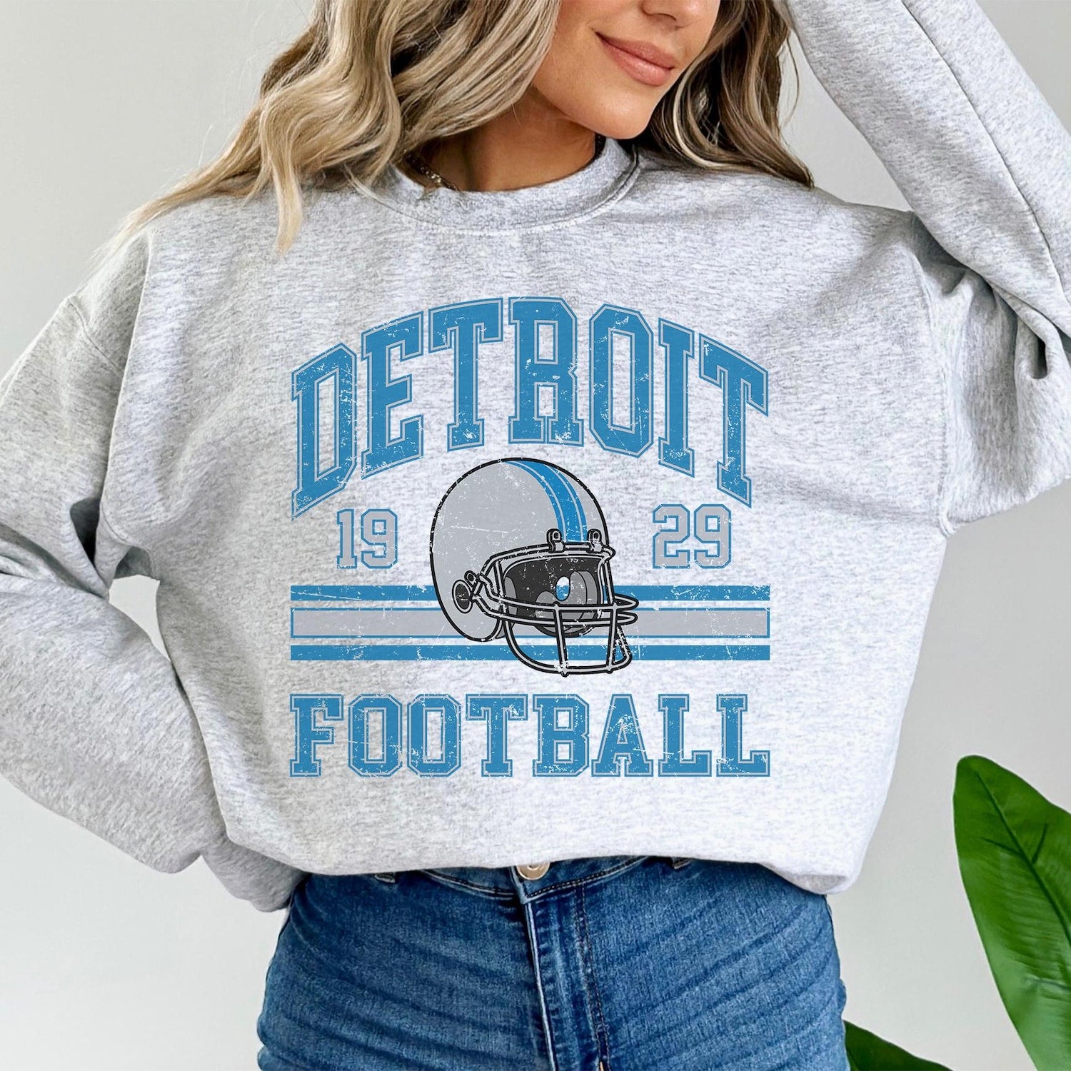 Detroit Football Sweatshirt For Him, Vintage Detroit Sweater, Detroit Football Retro Gift, Detroit Gift For Her, Detroit Football Crewneck